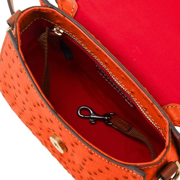 Dooney & Bourke Ostrich Saddle Bag - Geranium - Picture 3 of 4